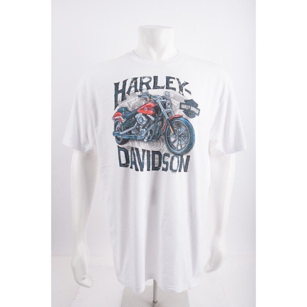 Harley-Davidson Mens Graphic T-Shirt Top XL Flag Rommel Scranton PA Biker
